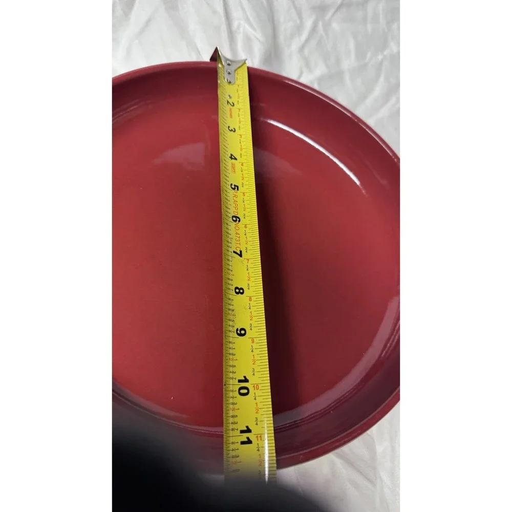 Emile Henry Flame Red Ceramic Tart Tarte Tatin 2 Piece Set Cook/Serve Bake Dish